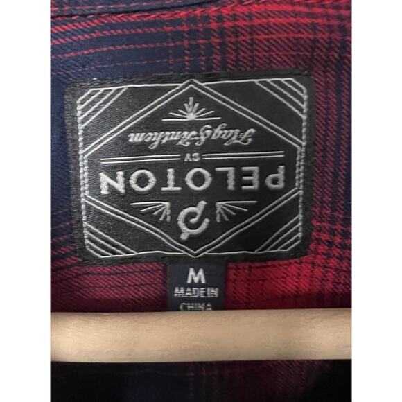 Peloton By Flag & Anthem Blue Red Plaid Button Down Medium - Picture 3 of 6